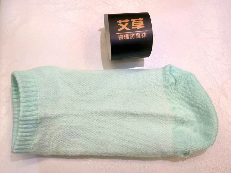 艾草襪黑色紙套與襪子織紋細節