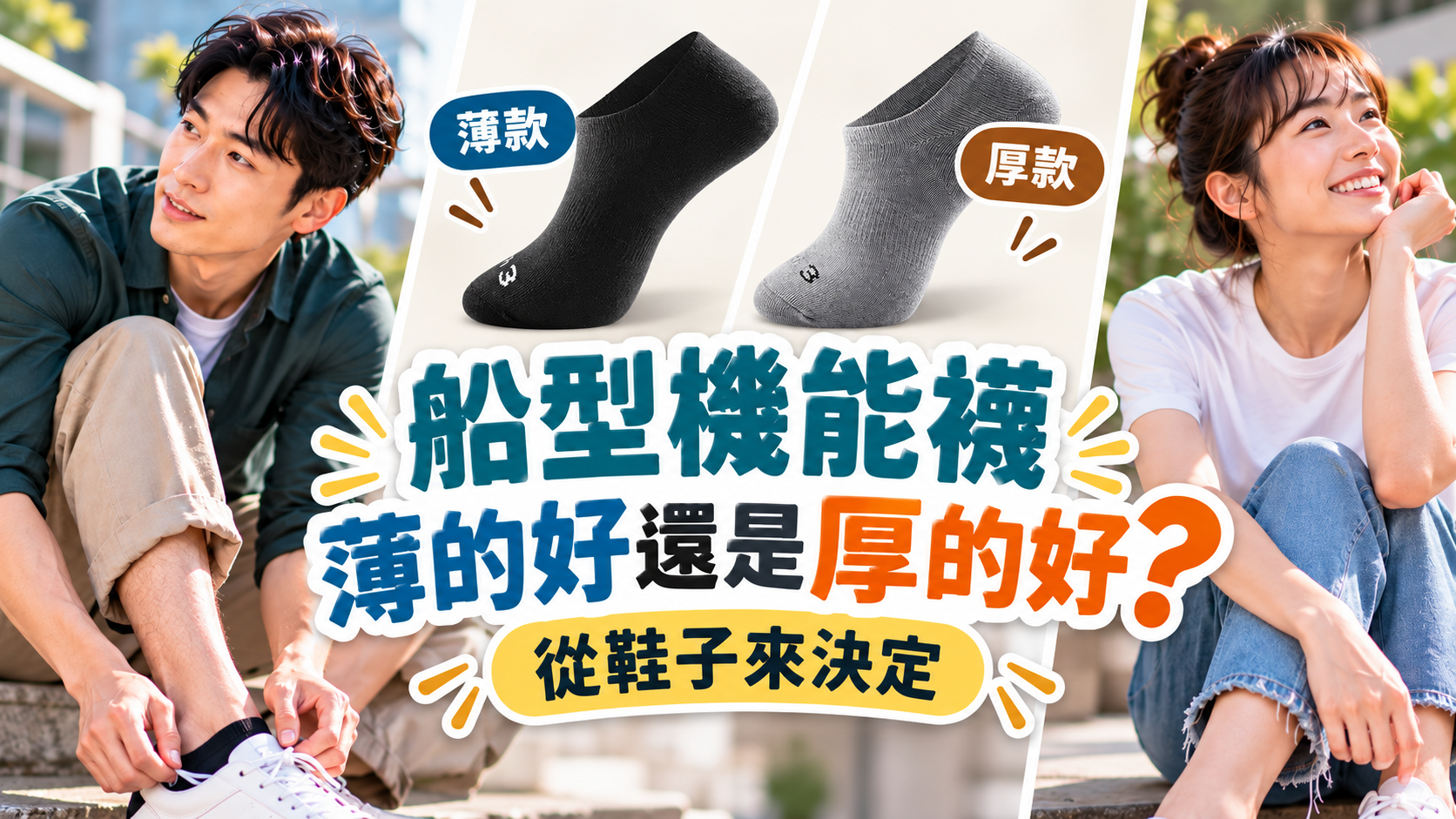 船型機能襪薄厚比較